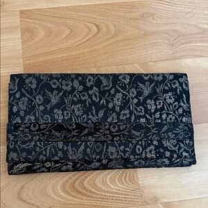 Elegant Floral Black and Gold Clutch